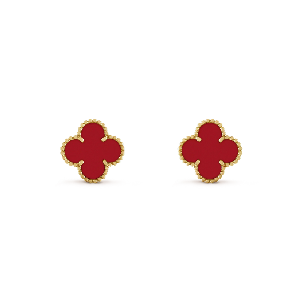 [Resenly Jewelry]CLOVER MINI 9.5MM CARNELIAN EARRINGS