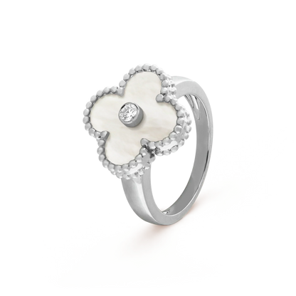 [Resenly Jewelry]CLOVER SILVER MOP DIAMOND RING