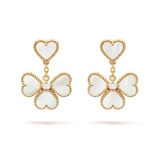 [Resenly Jewelry]CLOVER SWEET WHITE MOP EARRINGS