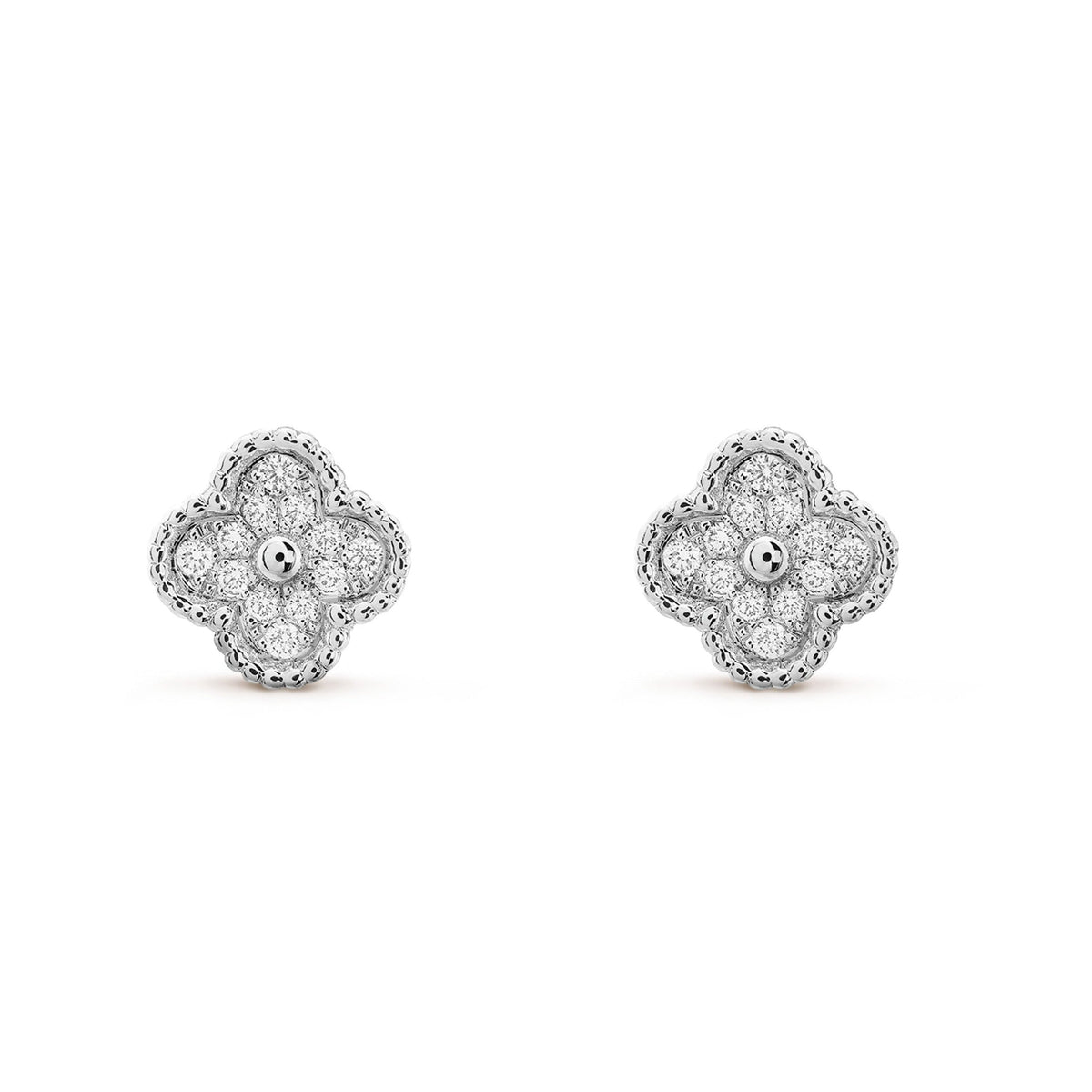 [Resenly Jewelry] クローバー ミニ ダイヤモンド スタッドピアス