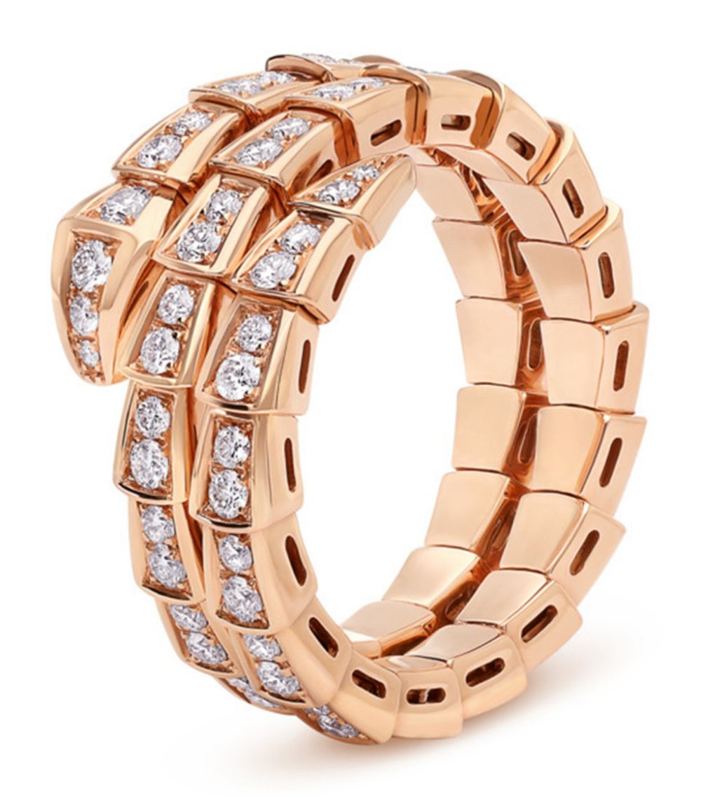 [Resenly Jewelry]SERPENTI RING PINK GOLD DIAMOND DOUBLE ROW