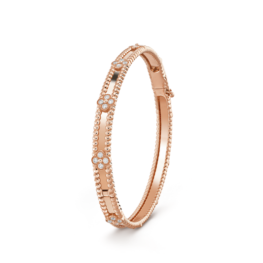 [Resenly Jewelry]CLOVER BRACELET 4MM DIAMONDS