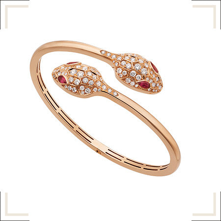[Resenly Jewelry]SERPENTI BRACELET PINK GOLD DIAMOND DOUBLE SNAKE