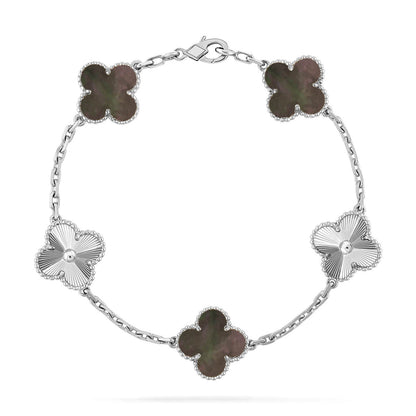 [Resenly Jewelry] CLOVER 5 MOTIF GRAY MOP BRACELET COLLECTION