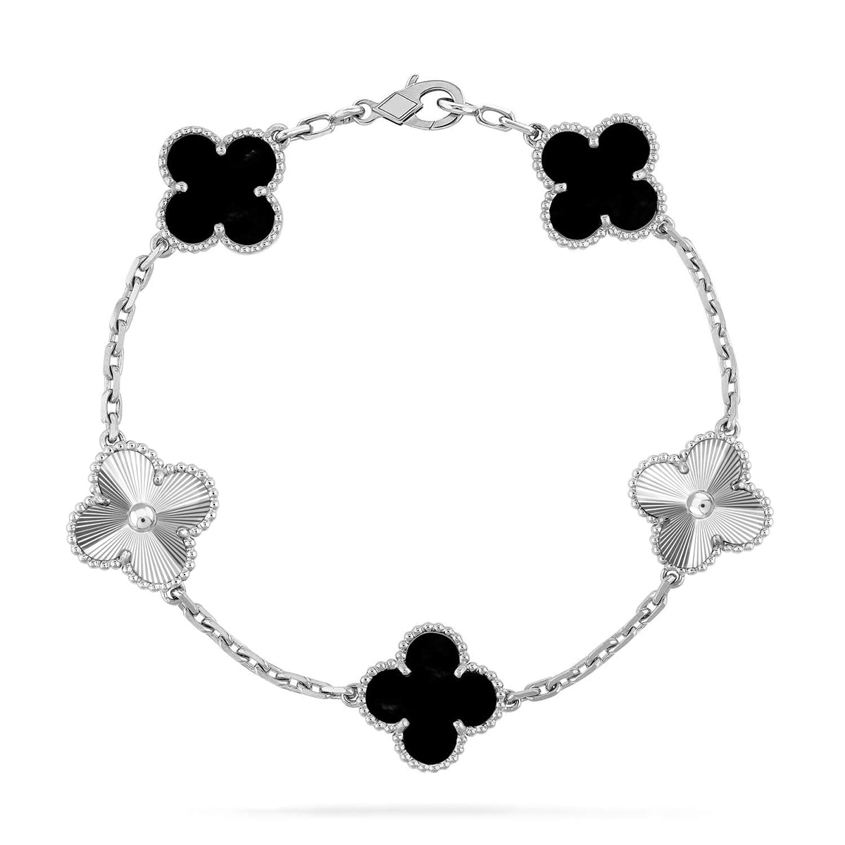 {
  "Resenly Jewelry": "Resenly Jewelry",
  "CLOVER 5 MOTIF ONYXS BRACELET COLLECTION": "クローバー 5モチーフ オニキス ブレスレット コレクション"
}
