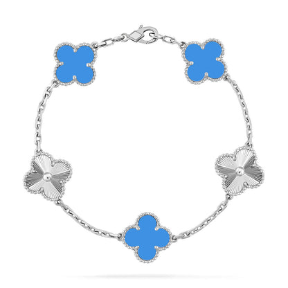 [Resenly Jewelry] クローバー 5モチーフ ブルーアゲート ブレスレット コレクション