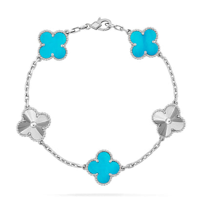 [Resenly Jewelry] CLOVER 5 MOTIF TURQUOISE BRACELET COLLECTION