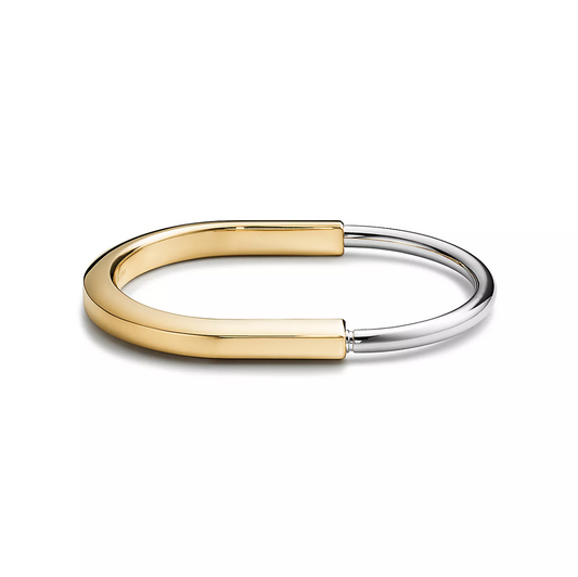 [Resenly Jewelry]LOCK BRACELET YELLOW AND WHITE GOLD