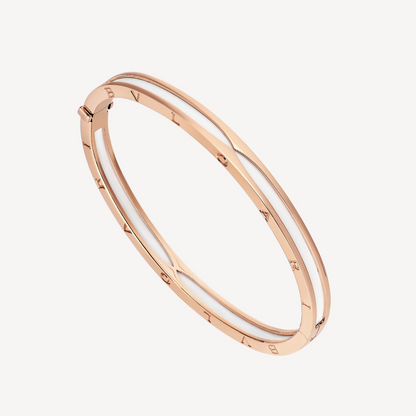 [Resenly Jewelry]ZERO 1 PINK GOLD WITH WHITE CERAMIC BRACELET