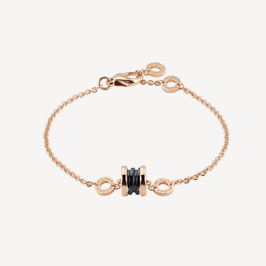 [Resenly Jewelry]ZERO 1 SOFT PINK GOLD AND BLACK CERAMIC BRACELET