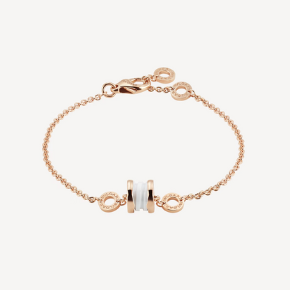 [Resenly Jewelry]ZERO 1 SOFT PINK GOLD AND WHITE CERAMIC BRACELET