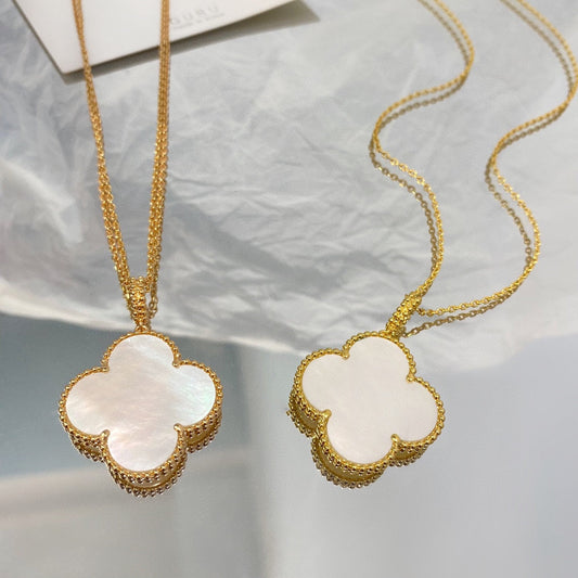 [Resenly Jewelry]CLOVER 25MM MOP LARGE PENDANT NECKLACE