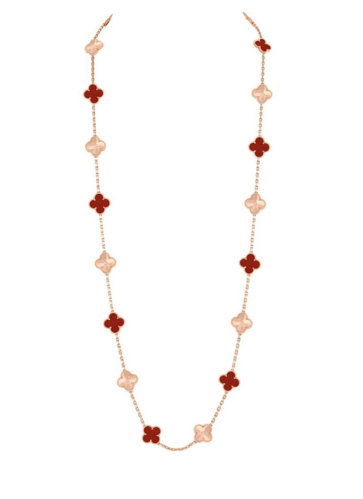 [Resenly Jewelry] クローバー 20モチーフ レーザー カーネリアン ネックレス