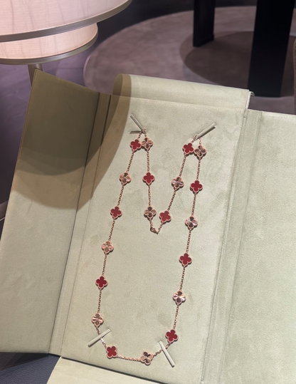[Resenly Jewelry] クローバー 20モチーフ レーザー カーネリアン ネックレス