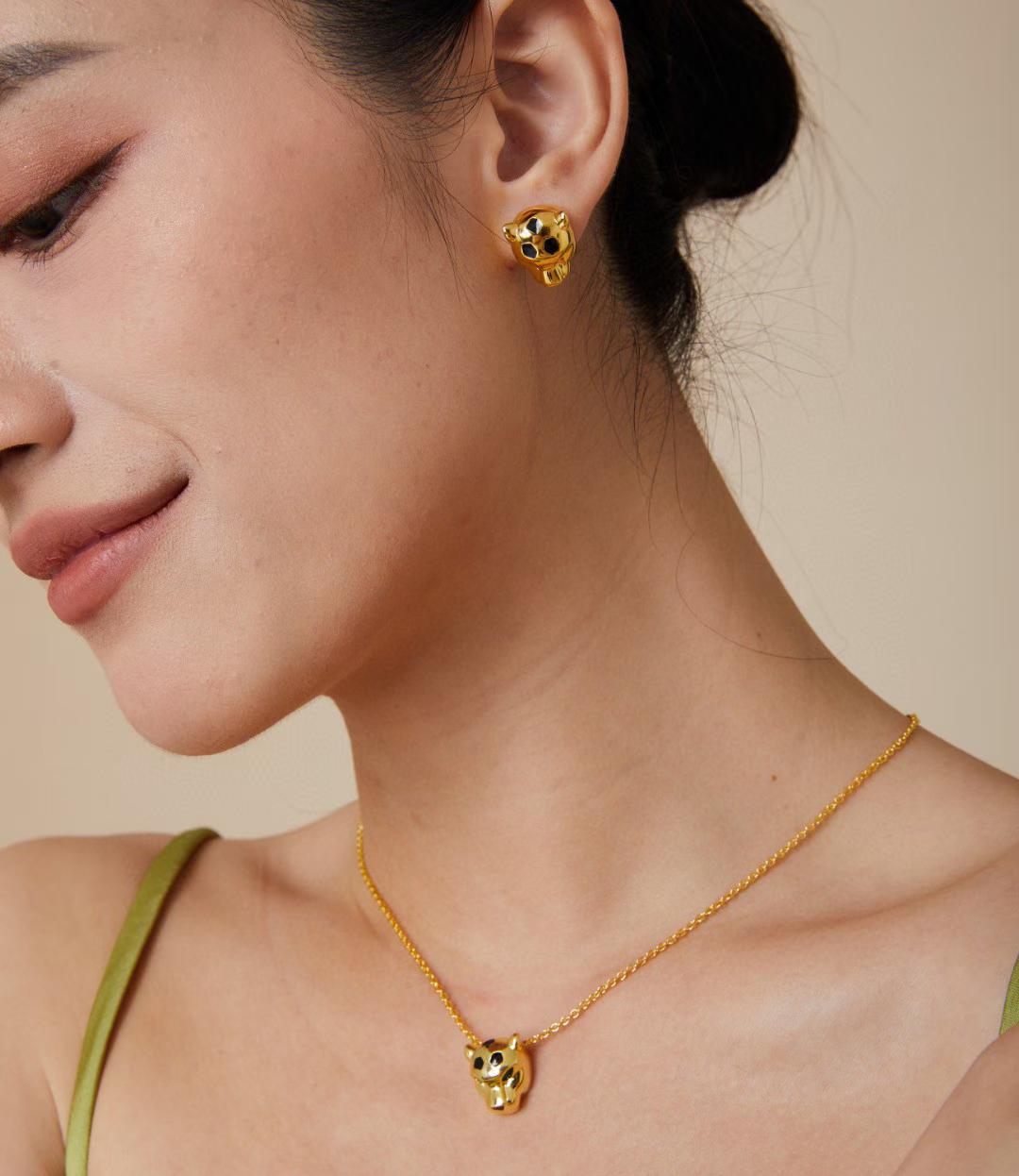 [Resenly Jewelry]CHRRTAH-PRINT STUD EARRINGS, THREE COLORS