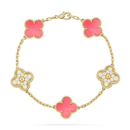 [Resenly Jewelry] クローバー 5モチーフ ピンクMOP ブレスレットコレクション