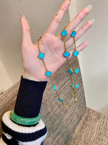 [Resenly Jewelry] クローバー 20モチーフ ターコイズ ゴールド