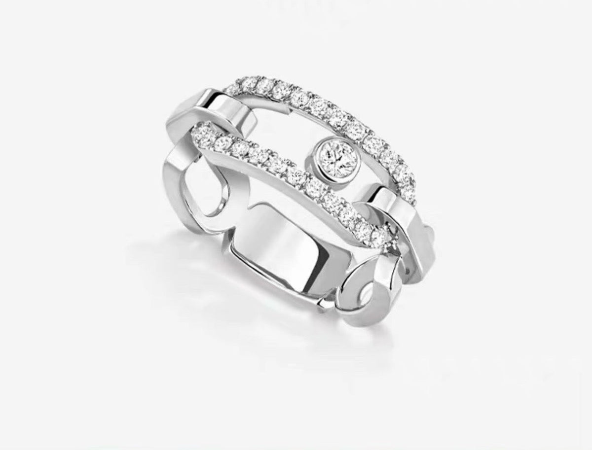 [Resenly Jewelry]Sliding Single Diamond Ring