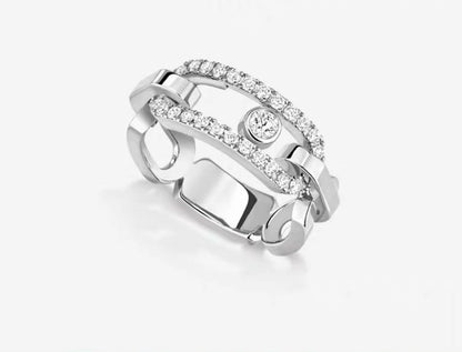 [Resenly Jewelry]Sliding Single Diamond Ring