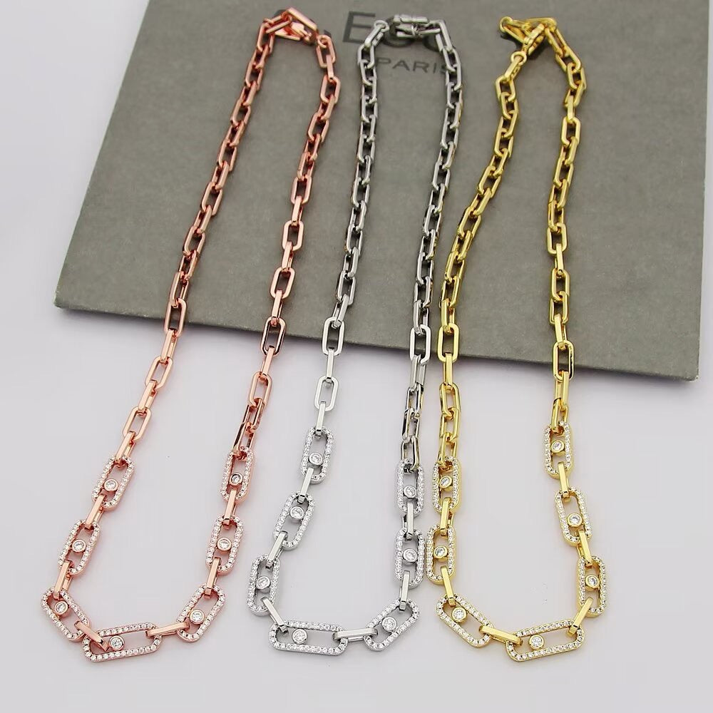 [Resenly Jewelry]ムーブリンク パヴェダイヤモンド ネックレス