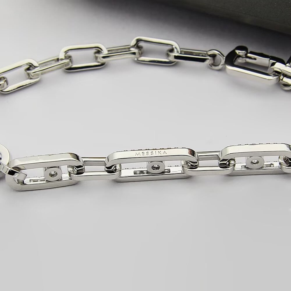 [Resenly Jewelry]ムーブリンク パヴェダイヤモンド ネックレス