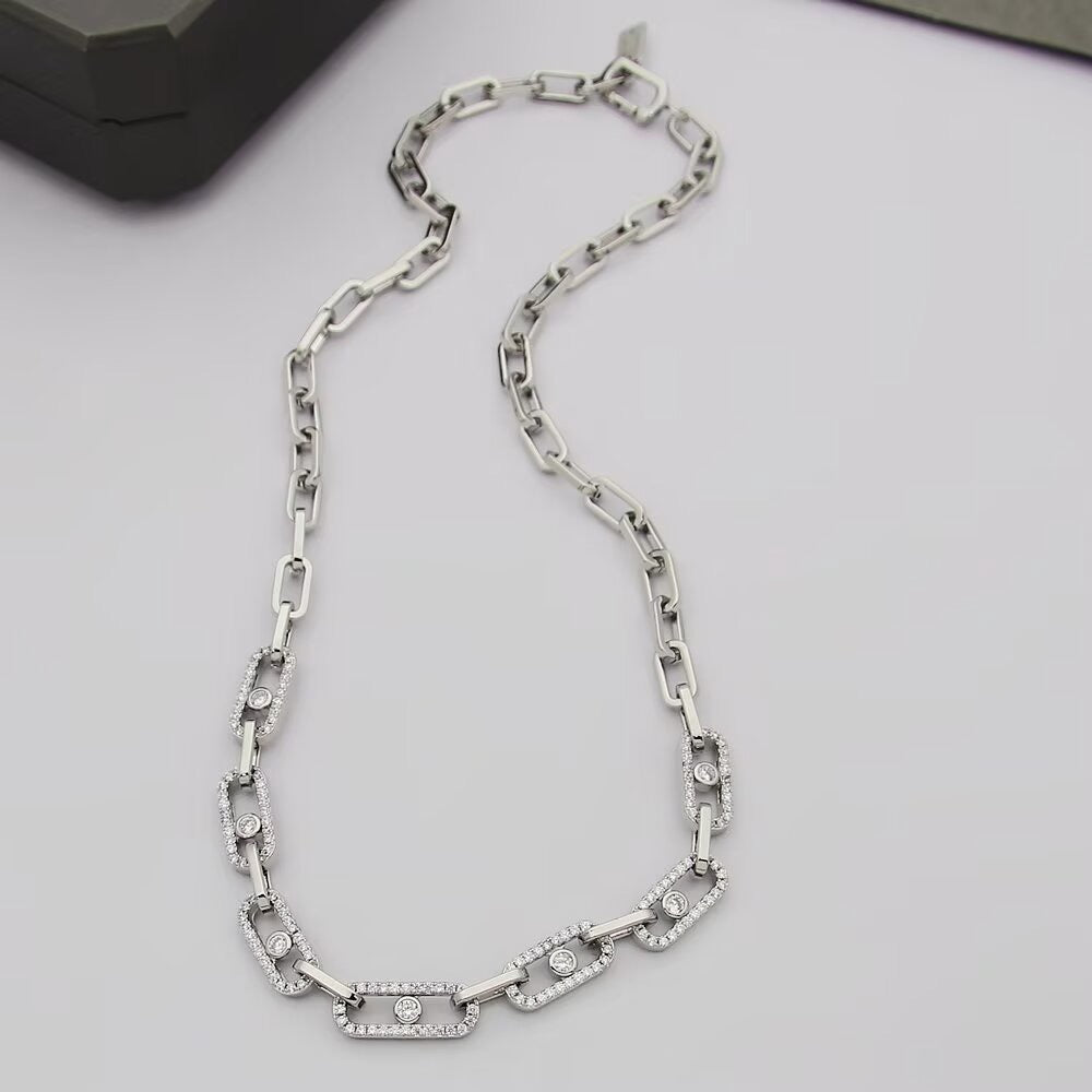 [Resenly Jewelry]ムーブリンク パヴェダイヤモンド ネックレス