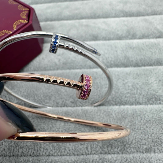 [Resenly Jewelry]JUSTE BRACELET 2.5MM PINK STONES AT BOTH ENDS