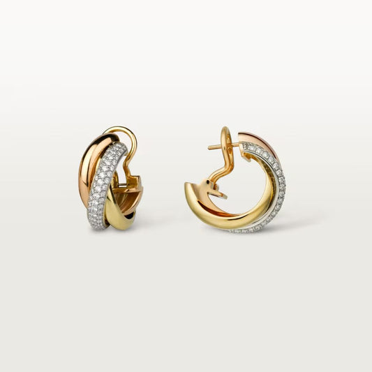 [Resenly Jewelry] トリニティ ハーフダイヤモンド クラシックピアス