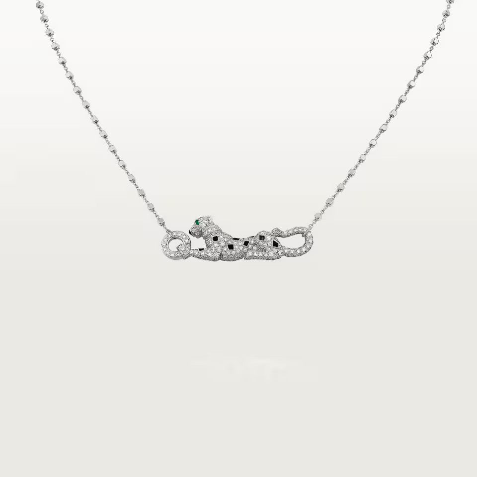 [Resenly Jewelry]PANTHERE PAVED DIAMOND NECKLACE