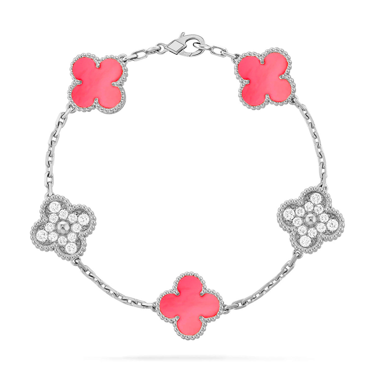 [Resenly Jewelry] クローバー 5モチーフ ピンクMOP ブレスレットコレクション