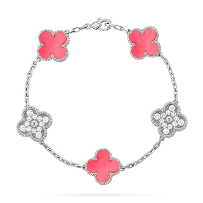 [Resenly Jewelry] クローバー 5モチーフ ピンクMOP ブレスレットコレクション
