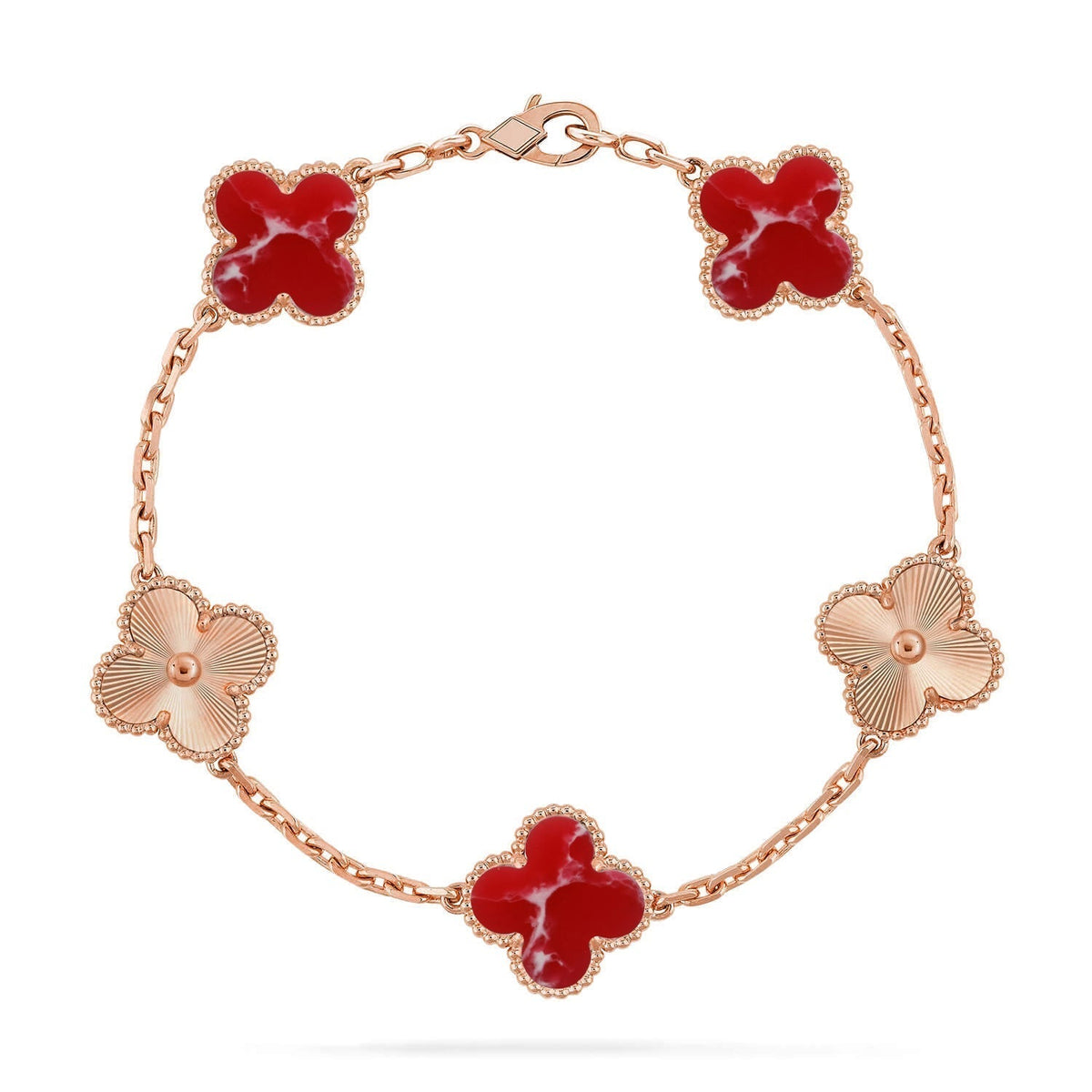 [Resenly Jewelry]CLOVER 5 MOTIF RED PATTERN BRACELET COLLECTION
