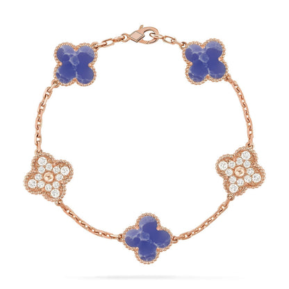 [Resenly Jewelry]CLOVER 5 MOTIF BLUE VEINS BRACELET COLLECTION