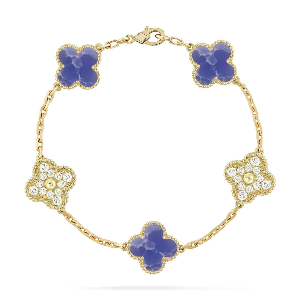 [Resenly Jewelry]CLOVER 5 MOTIF BLUE VEINS BRACELET COLLECTION