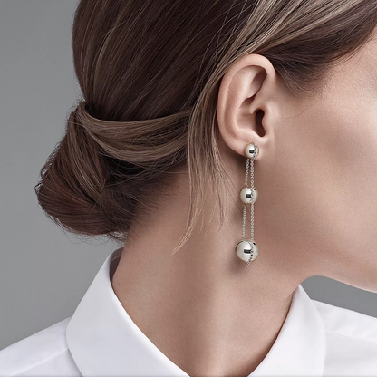 [Resenly Jewelry]TRIPLE DROP SILVER EARRINGS