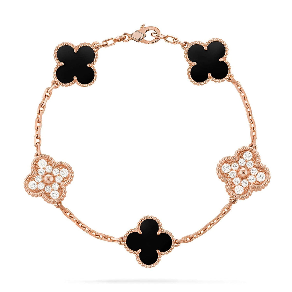 {
  "Resenly Jewelry": "Resenly Jewelry",
  "CLOVER 5 MOTIF ONYXS BRACELET COLLECTION": "クローバー 5モチーフ オニキス ブレスレット コレクション"
}