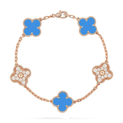 [Resenly Jewelry] クローバー 5モチーフ ブルーアゲート ブレスレット コレクション