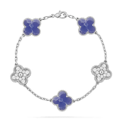 [Resenly Jewelry]CLOVER 5 MOTIF BLUE VEINS BRACELET COLLECTION