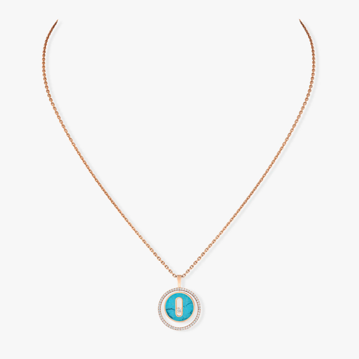 [Resenly Jewelry]LUCKY MOVE ダイヤモンド ターコイズ ピンクゴールド ダイヤモンド ネックレス