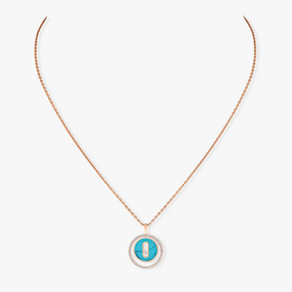 [Resenly Jewelry]LUCKY MOVE ダイヤモンド ターコイズ ピンクゴールド ダイヤモンド ネックレス