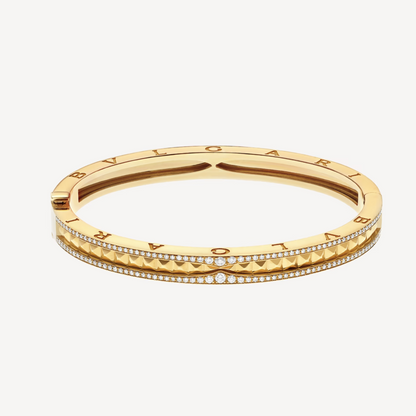 [Resenly Jewelry] ゼロワン スパイラル パヴェダイヤモンド ゴールドブレスレット