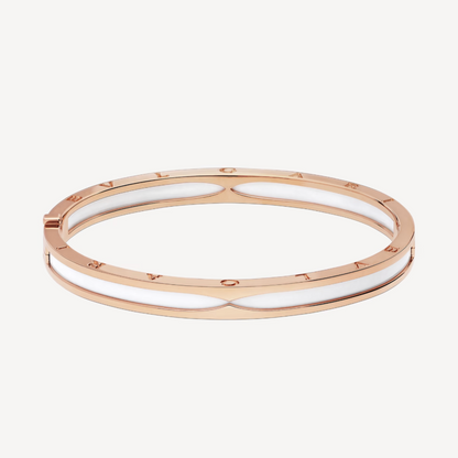 [Resenly Jewelry]ZERO 1 PINK GOLD WITH WHITE CERAMIC BRACELET