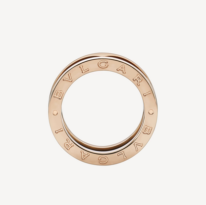 [Resenly Jewelry]ZERO 1 TWO-BAND LOOPS AND BLACK CERAMIC PINK GOLD RING