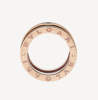 [Resenly Jewelry]ZERO 1 TWO-BAND WITH MATTE BLACK CERAMIC PINK GOLD RING