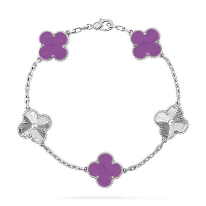 [Resenly Jewelry] CLOVER 5 MOTIF VIOLET BRACELET COLLECTION