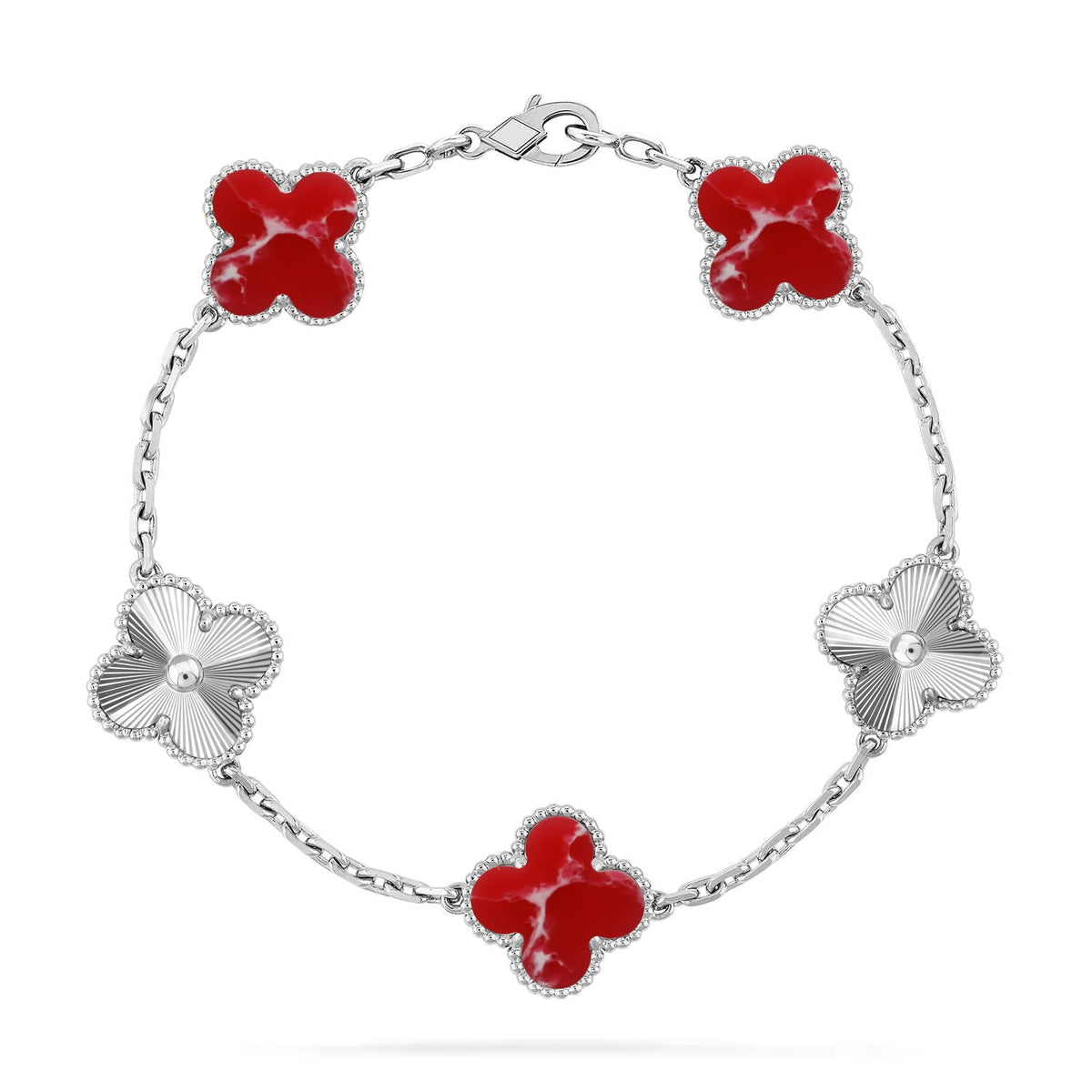 [Resenly Jewelry]CLOVER 5 MOTIF RED PATTERN BRACELET COLLECTION