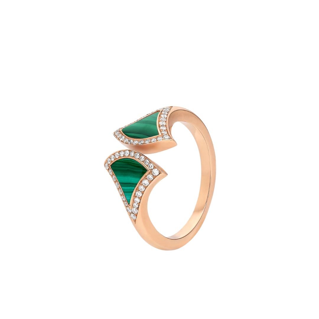 [Resenly Jewelry]DREAM MALACHITE DIAMOND OPEN RING