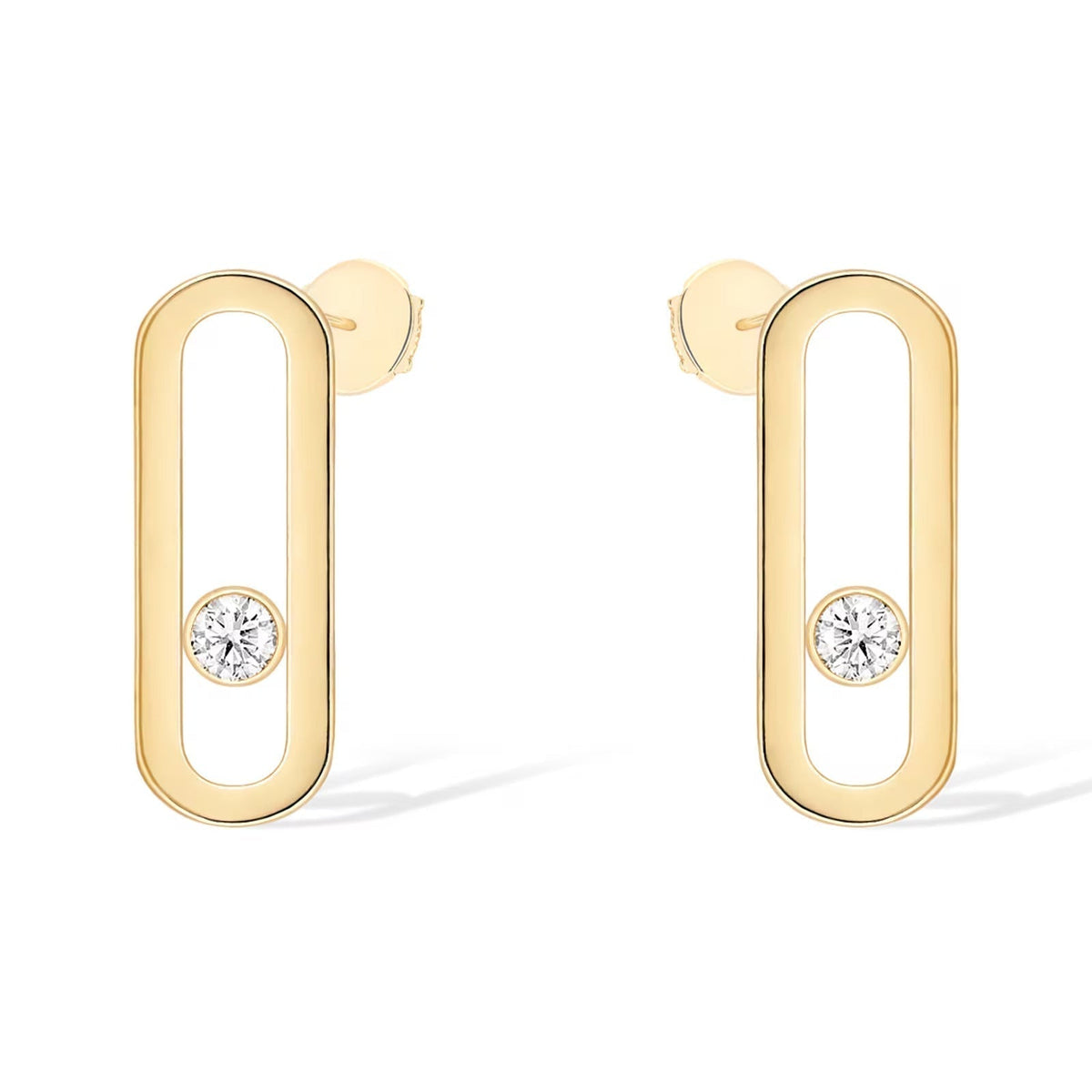 [Resenly Jewelry]MOVE UNO SMALL 1 DIAMOND EARRINGS