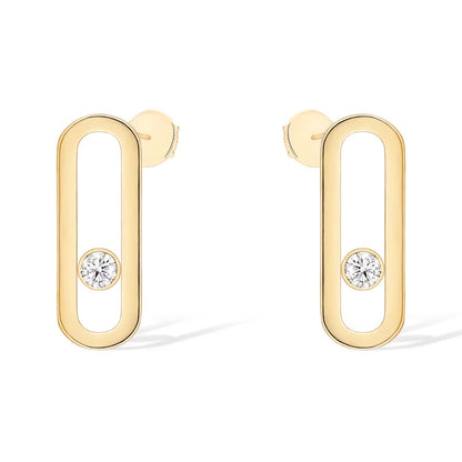 [Resenly Jewelry]MOVE UNO SMALL 1 DIAMOND EARRINGS