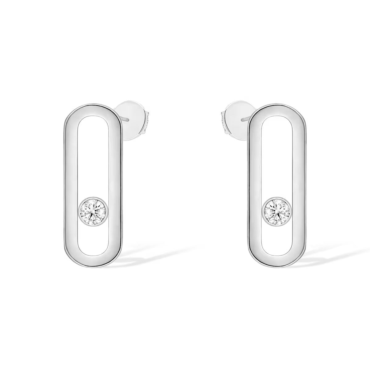 [Resenly Jewelry]MOVE UNO SMALL 1 DIAMOND EARRINGS